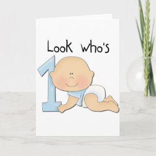 Carte White Boy 1st Birthday Tshirts et cadeaux
