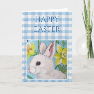 Carte White Bunny Blank Easter Card