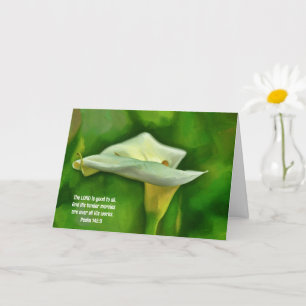 Carte White Calla Lily Art Faith Bible Verse Pensées