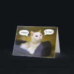Carte White Cat Funny Birthday Card<br><div class="desc">Cats know how to celebrate!</div>
