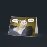 Carte White Cat Funny Birthday Card<br><div class="desc">Cats know how to celebrate!</div>