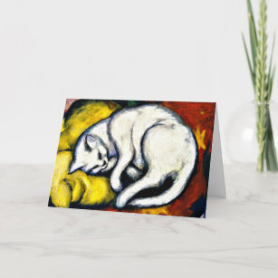 Carte White Cat, peinture d'art