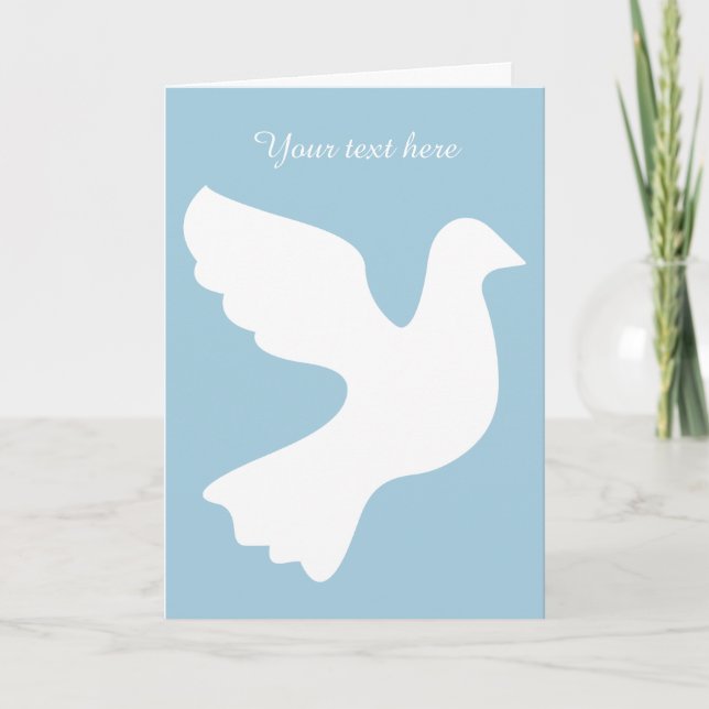Carte White dove greeting card with custom message (Devant)