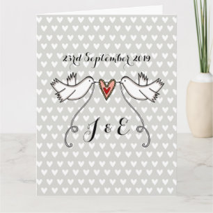 Carte White Doves Love Heart Mariage Salutations
