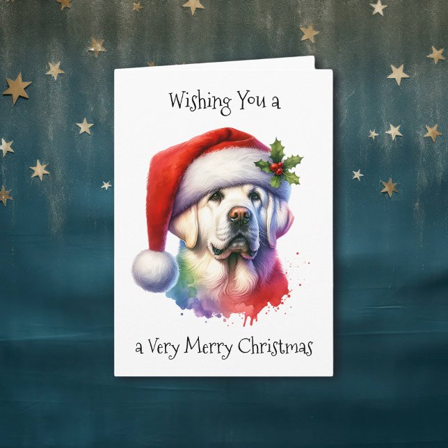 Carte White Lab à Santa Hat Christmas (Créateur téléchargé)