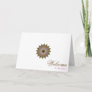 Carte White Minimal Lotus Art Bienvenue