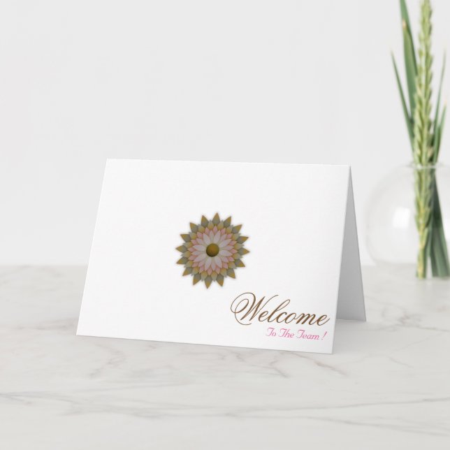 Carte White Minimal Lotus Art Bienvenue (Devant)