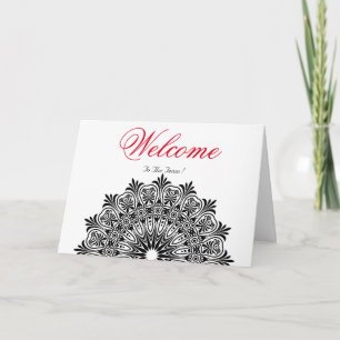 Carte White Minimal Lotus Welcome Wishing