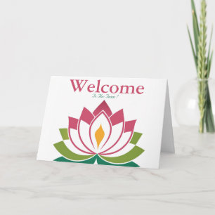 Carte White Minimal Lotus Welcome Wishing