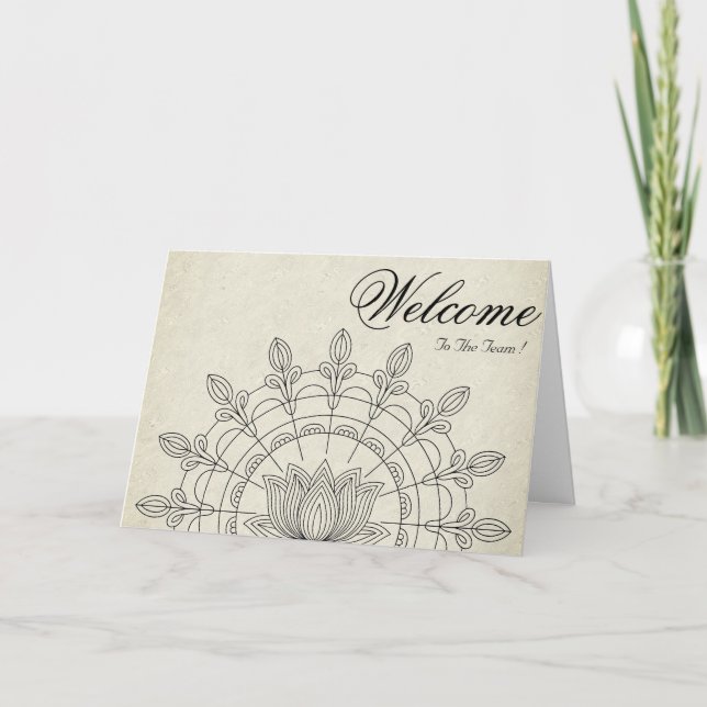 Carte White Minimal Lotus Welcome Wishing (Devant)