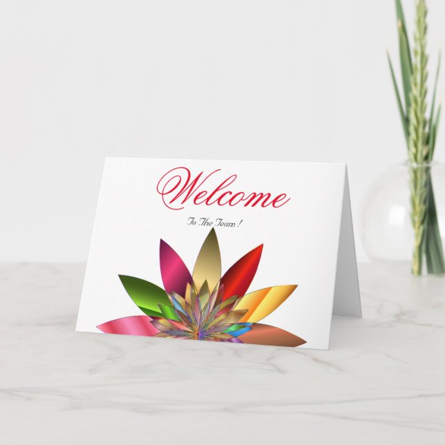 Carte White Minimal Lotus Welcome Wishing (Devant)