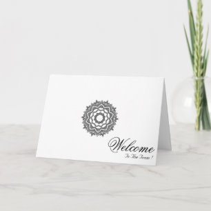 Carte White Minimal Mandala Art Welcome Wishing