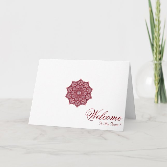 Carte White Minimal Mandala Art Welcome Wishing (Devant)
