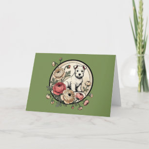 Carte White Scottish Terrier Art Cute Scottie