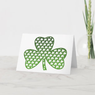 Carte White Shamrocks à Green Shamrock Greeting Card