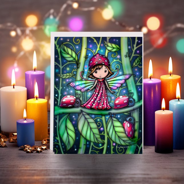 Carte White Spotted Ladybug Fairy Molly Harrison (Créateur téléchargé)