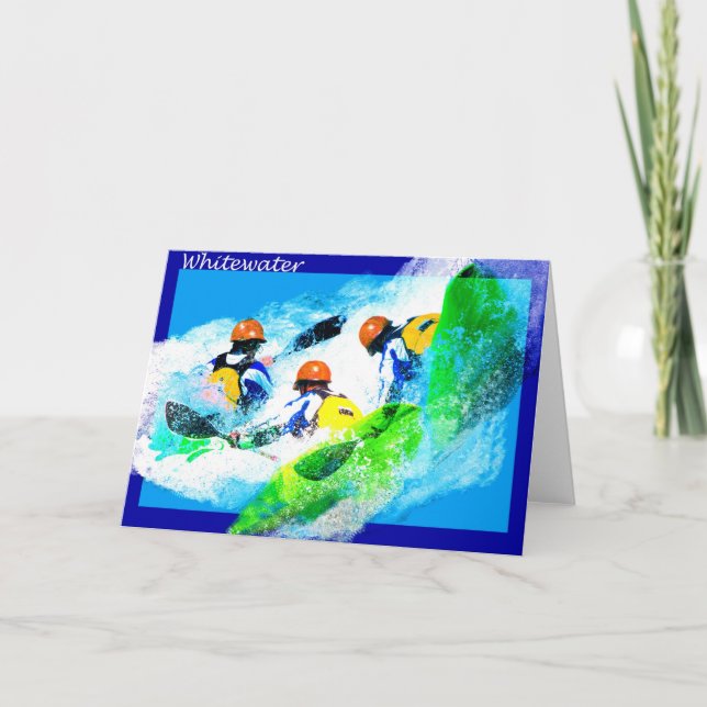 Carte Whitewater Kayaking Greeting Card (Devant)