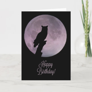 Carte Wicca Inspiré Joyeux Anniversaire avec Chouette et