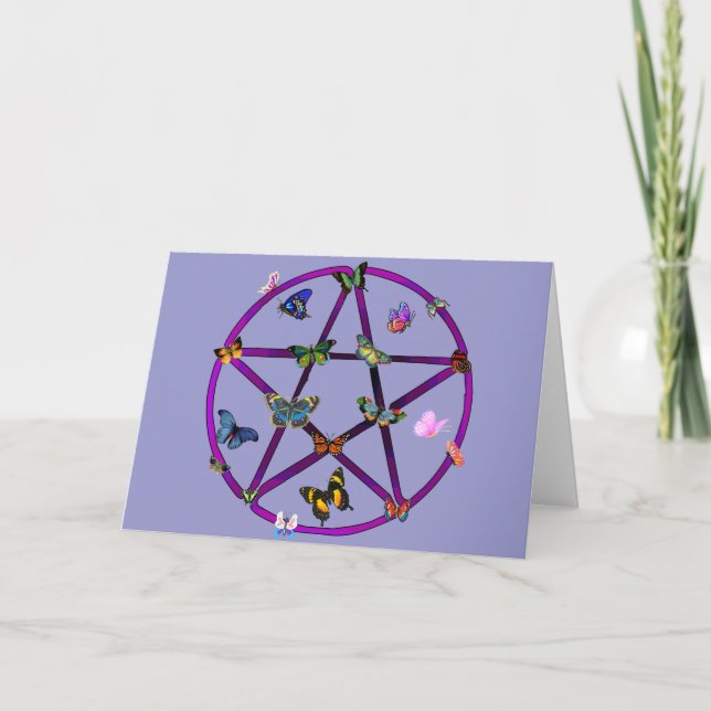 Carte Wiccan Star et Butterflies (Devant)