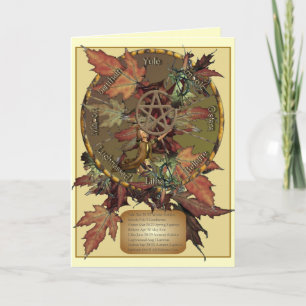 Carte Wiccan Wheel With Pentacle Greetings ou Note Cards