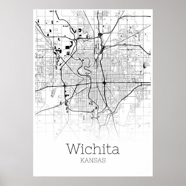 Carte Wichita - Kansas - Poster de carte de ville (Devant)