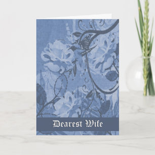 Carte Wife - Final Good-bye/Farewell - Blue Tone Floral