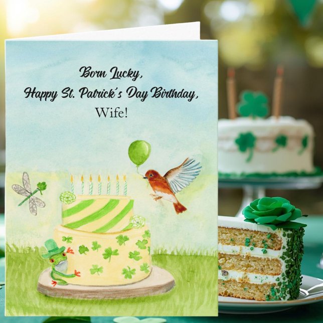 Carte Wife Happy St Patricks Day Birthday (Créateur téléchargé)