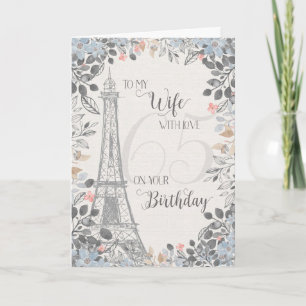 Carte Wife Romantique 65e anniversaire Tour Eiffel