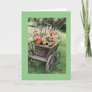 CARTE * WIFE* UN WAGON REMPLI DE FLEURS POUR VOUS