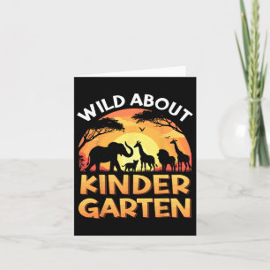Carte Wild About Kindergarten Zoo Animaux Retour À L'Éco