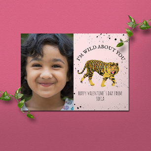 Carte Wild About You Tiger Pink Valentine Photo