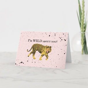 Carte Wild About You Valentine Tiger Kids Classroom Post