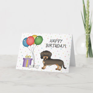 Carte Wild Boar Wire Haired Dachshund Joyeux anniversair