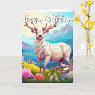 Carte Wild Deer Buck Joyeux anniversaire