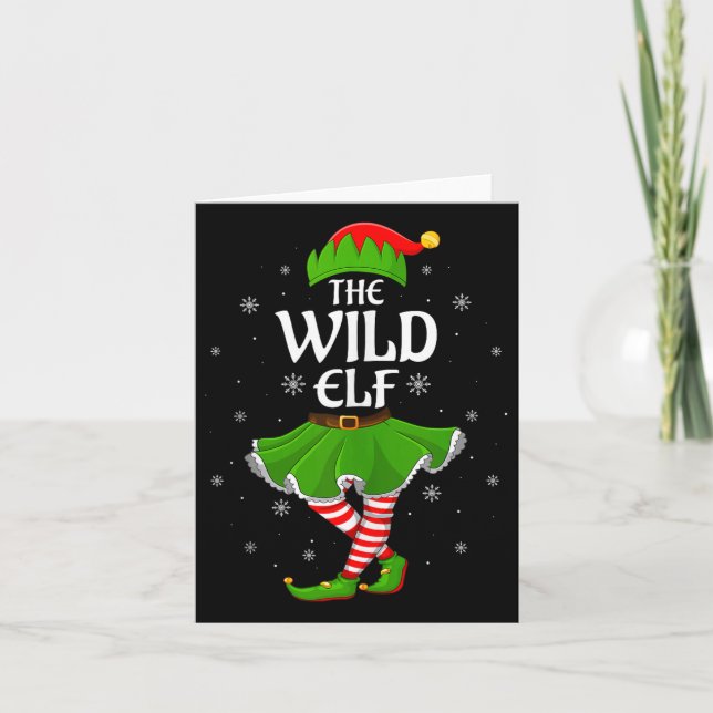 Carte Wild Elf Christmas Family Girls Women Elf Squad Xm (Devant)
