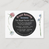 Carte Wild Floral Chalkboard Grand ouverture