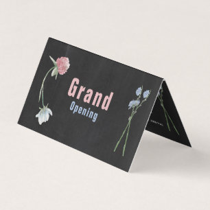 Carte Wild Floral Chalkboard Grand ouverture