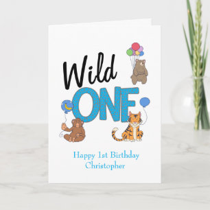 Carte Wild One Boys Premier Anniversaire Safari Jungle A