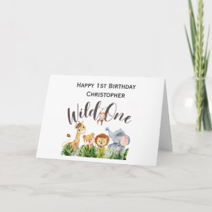 Carte Wild One Jungle Safari Animaux 1er Anniversaire