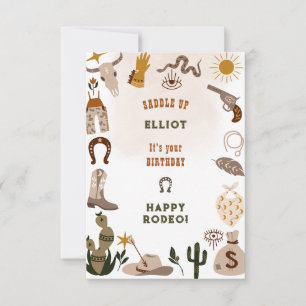 Carte Wild West rodeo cowboy heureux anniversaire