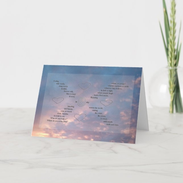 Carte Wild Words Sunset Sky Photo Word Art Grey Card (Devant)