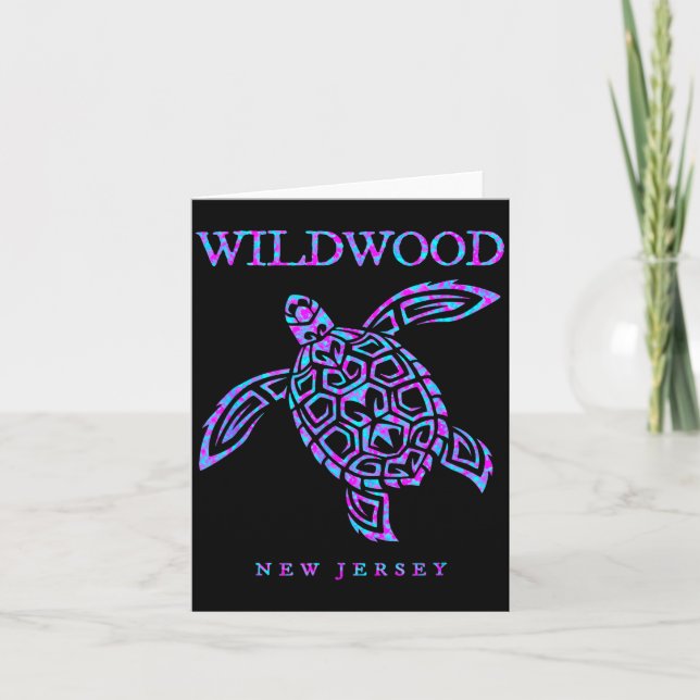 Carte Wildwood New Jersey Sea Turtle Beach Vacation Men  (Devant)