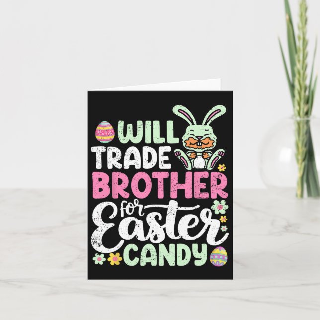 Carte Will Trade Broder Pour Pâques Bonbons Amusant Enfa (Devant)