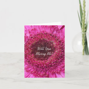 Carte Will You Marry Me Card Pink Gerbera
