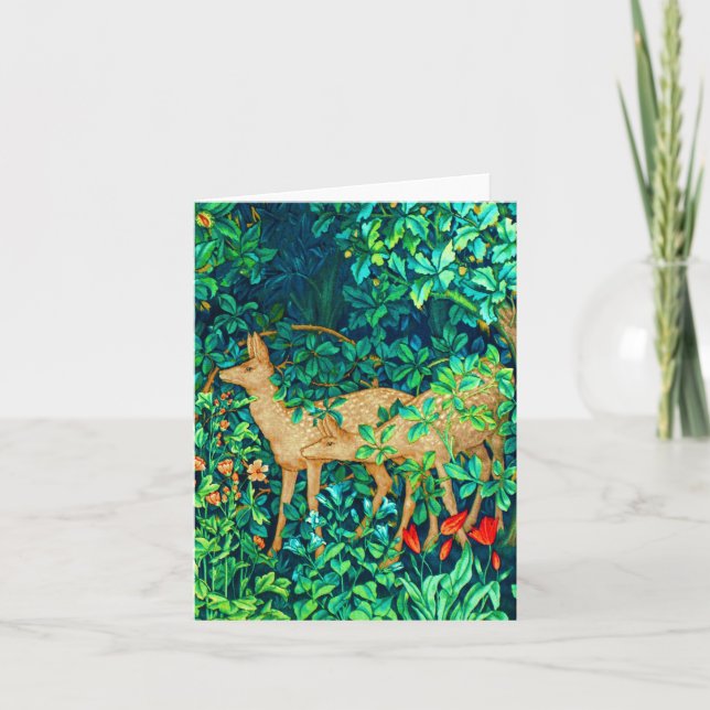 Carte William Morris Forest Deer Tapestry Imprimer (Devant)