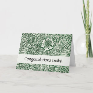 Carte william morris marigold vert floral fleur