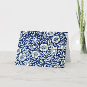 Carte William Morris - Motif floral bleu Mallow