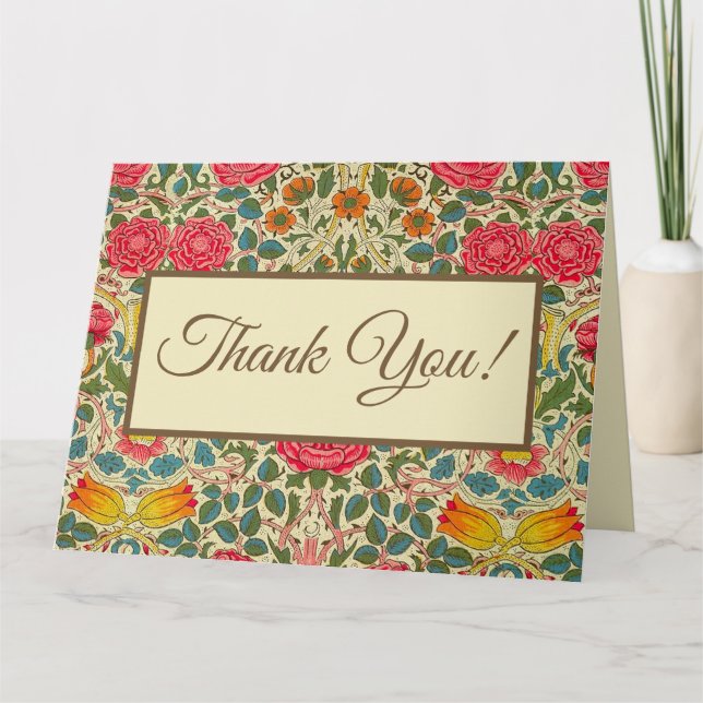 Carte William Morris Rose Floral Chintz rose (Devant)