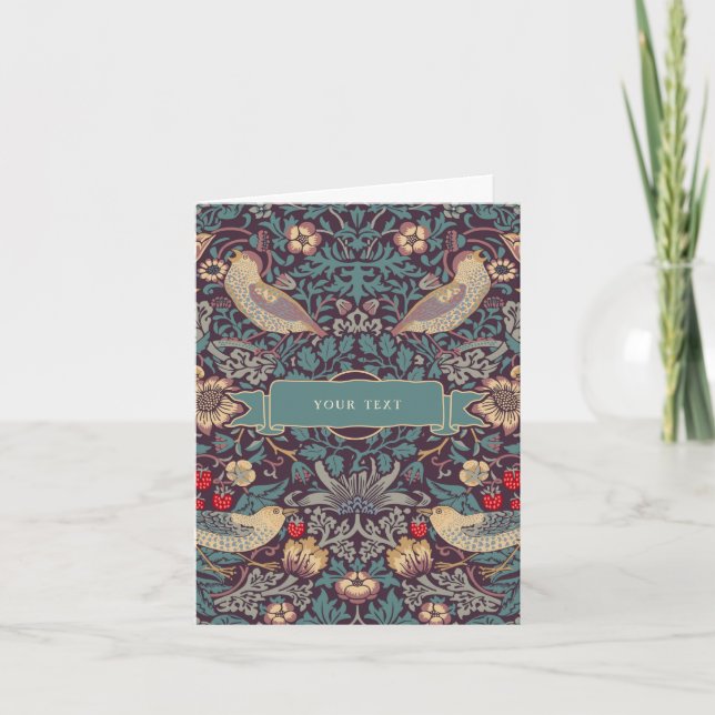 Carte William Morris Strawberry Thief (Devant)