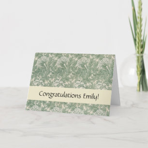 Carte William Morris tulip fond textile vert